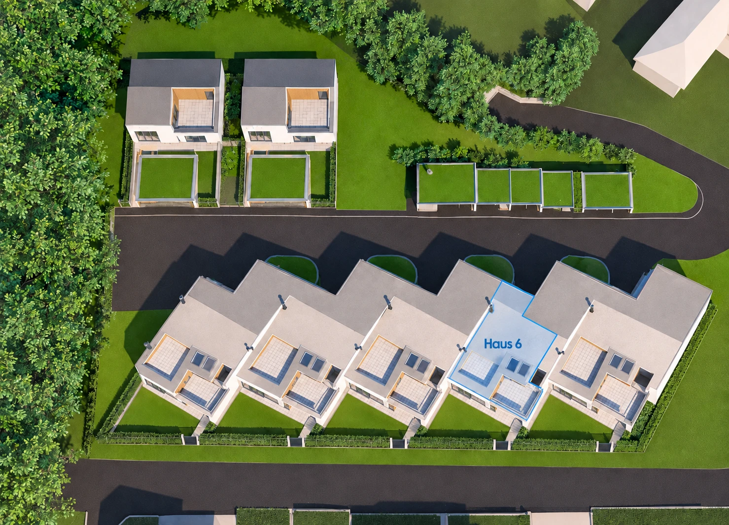 Seewalchen, rekonstruierte Lagevisualisierung mit Haus 6